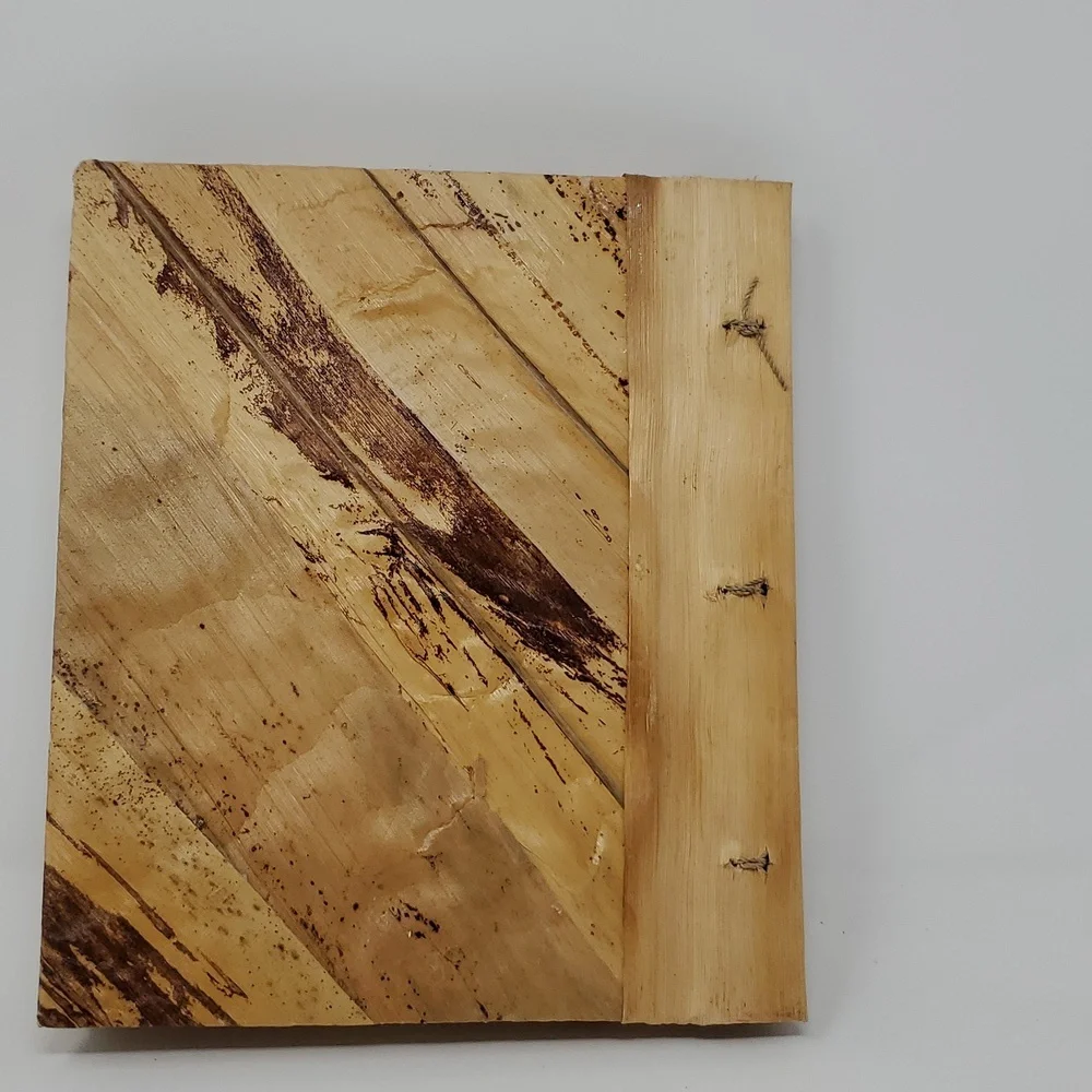 Photo Album Scrapbook Wood and Natural Leaves